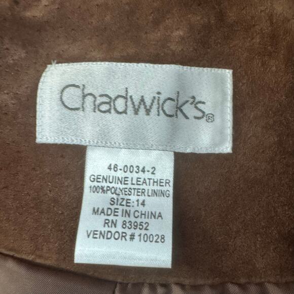 Vintage 1990s/Y2K Chadwicks Womens Jacket Size 14 Suede Floral Embroidered - Picture 7 of 9